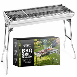 ZENO Folding Portable Charcoal BBQ for Camping & Garden