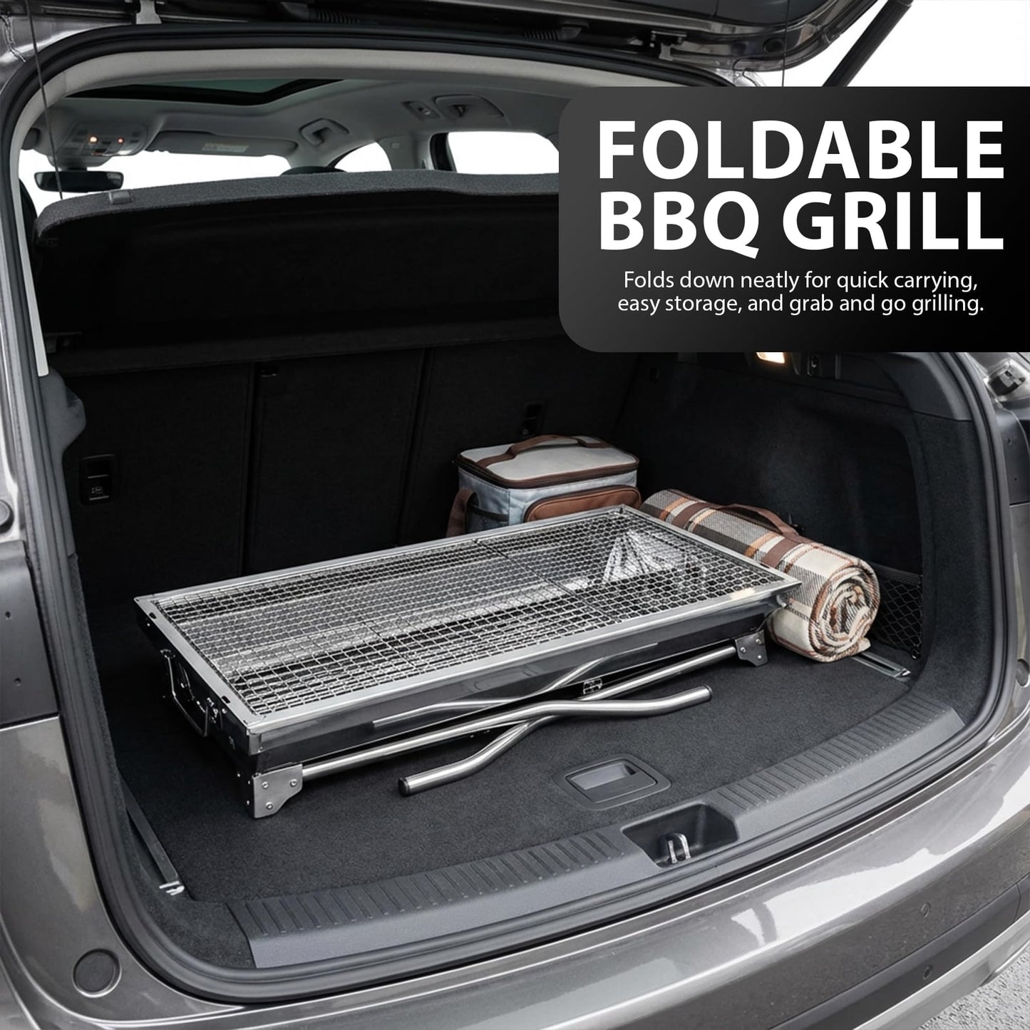 ZENO Folding Portable Charcoal BBQ for Camping & Garden – product image 11