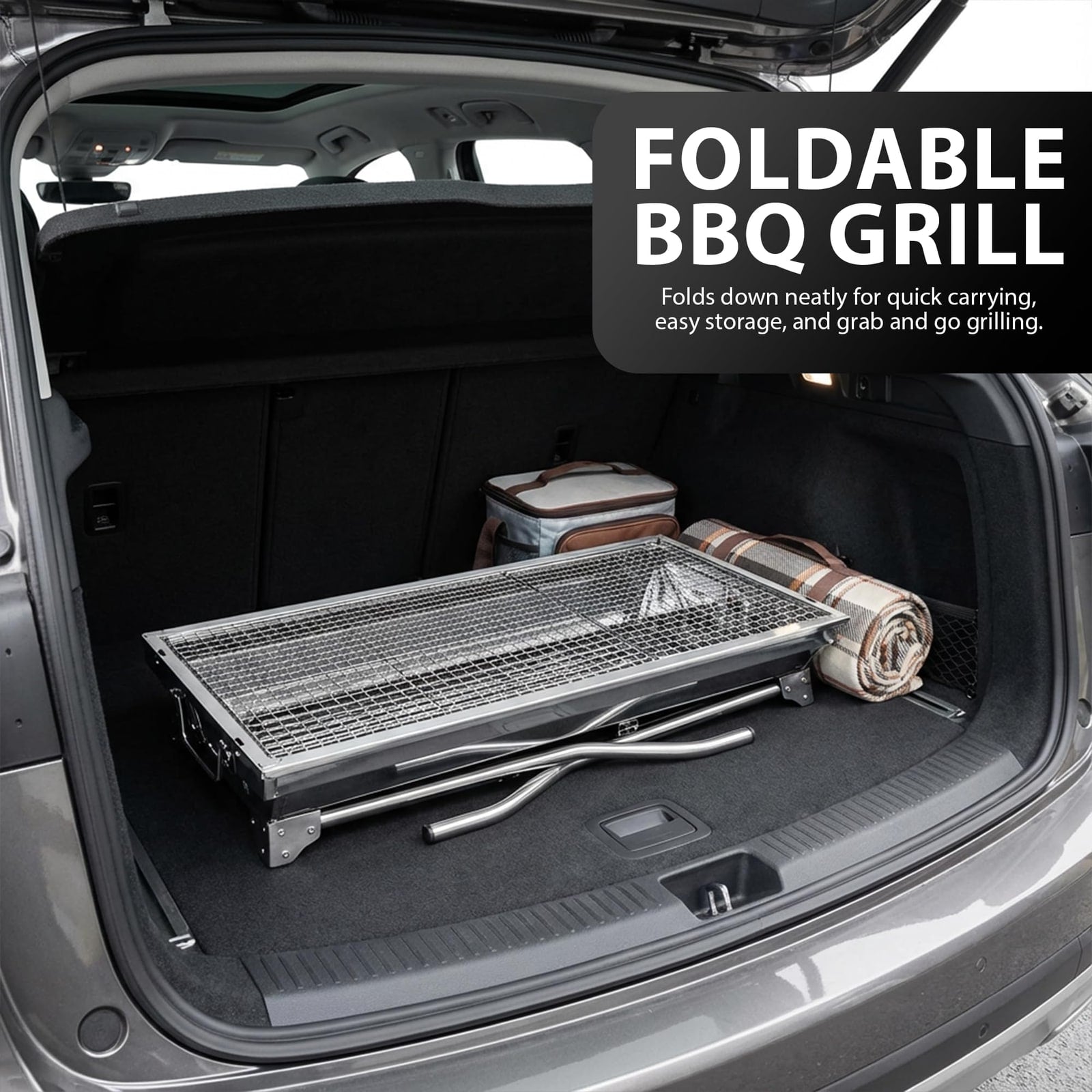 ZENO Folding Portable Charcoal BBQ for Camping & Garden – product image 11