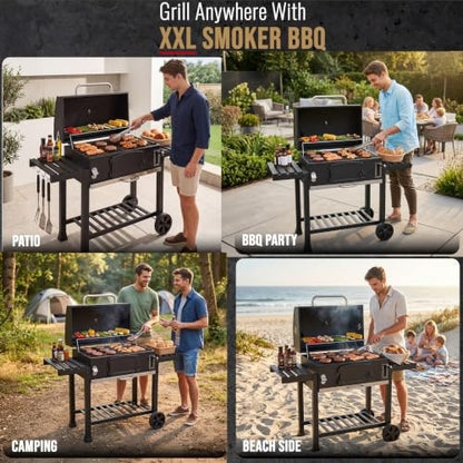 CosmoGrill Outdoor XXL Charcoal Smoker BBQ with Cover – product image 9