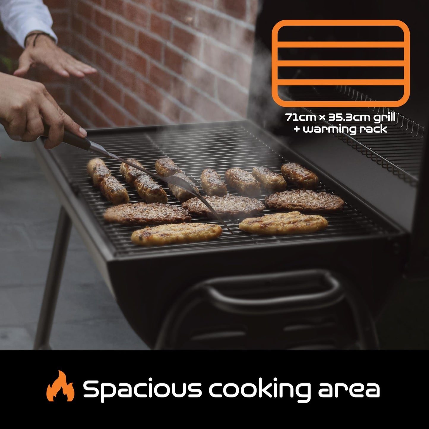 Big Smokey Charcoal Barrel BBQ with Warming Rack & Wheels – product image 5