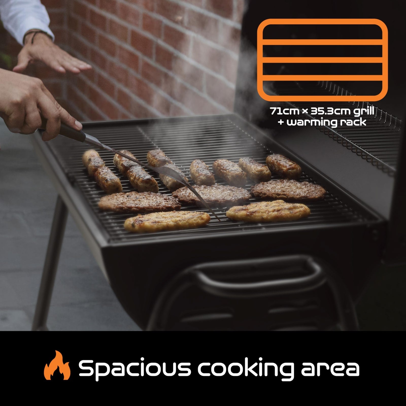 Big Smokey Charcoal Barrel BBQ with Warming Rack & Wheels – product image 5