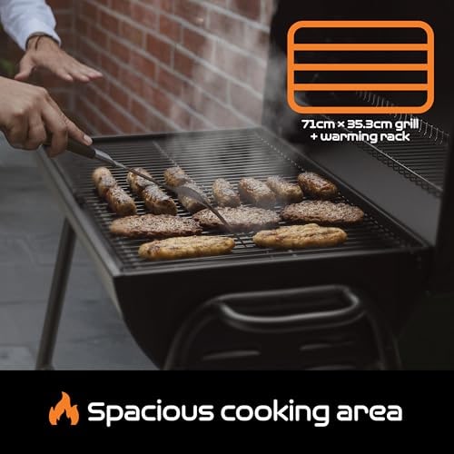 Big Smokey Charcoal Barrel BBQ with Warming Rack & Wheels – product image 6