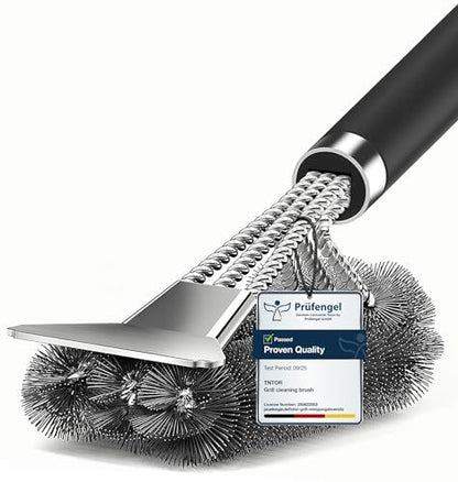 Stainless Steel BBQ Grill Brush & Scraper with Long Handle – product image 2