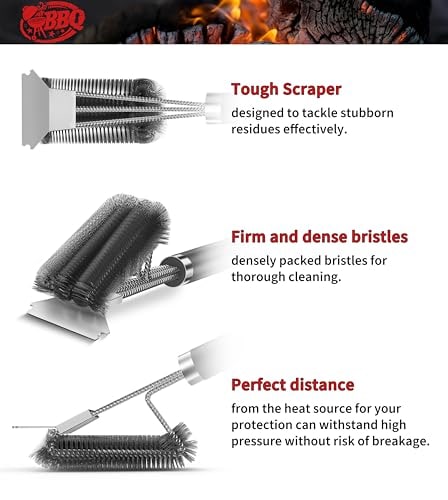 Stainless Steel BBQ Grill Brush & Scraper with Long Handle – product image 6