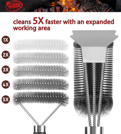 Stainless Steel BBQ Grill Brush & Scraper with Long Handle – product image 7