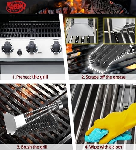 Stainless Steel BBQ Grill Brush & Scraper with Long Handle – product image 10
