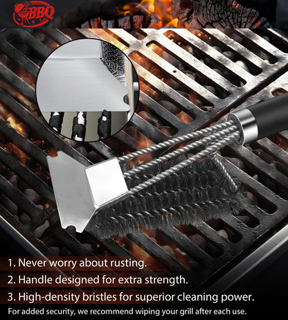 Stainless Steel BBQ Grill Brush & Scraper with Long Handle – product image 11