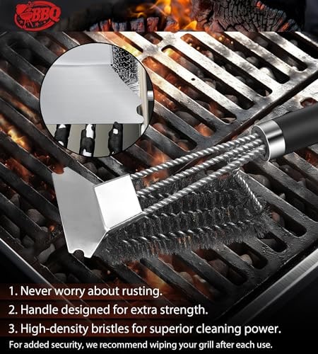 Stainless Steel BBQ Grill Brush & Scraper with Long Handle – product image 12