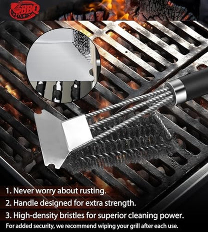Stainless Steel BBQ Grill Brush & Scraper with Long Handle – product image 12