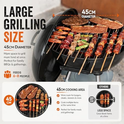 House of Home Tall Kettle Charcoal BBQ – 75cm Cooking Height – product image 6