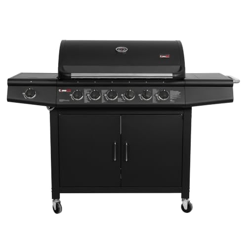 CosmoGrill Pro Deluxe 6+1 Burner Gas BBQ – Black – product image 2