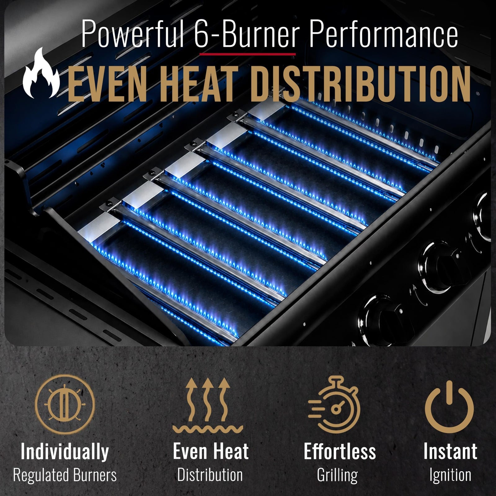 CosmoGrill Pro Deluxe 6+1 Burner Gas BBQ – Black – product image 9