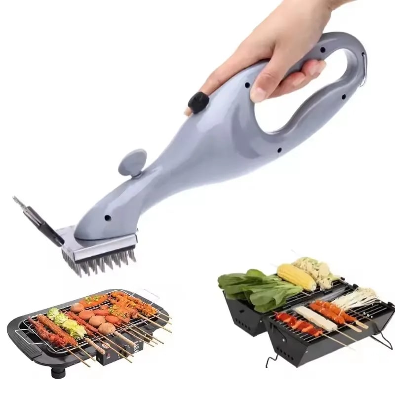 BBQ Grill Cleaning Brush with Steam Function, Stainless Steel, 35cm, Red
