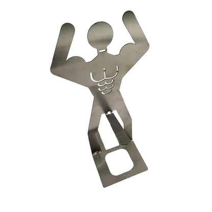 304 Stainless Steel Muscle-Man Sausage Grill Holder for BBQs and Camping - A