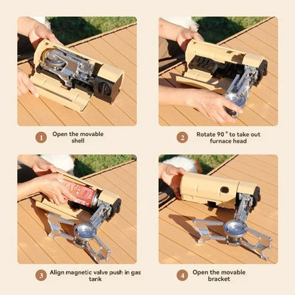 Portable Folding Butane Gas Stove 2600W with Electronic Ignition