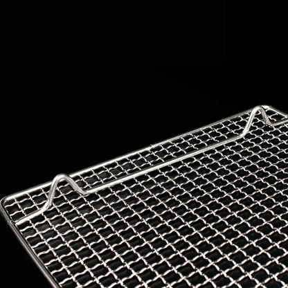 304 Stainless Steel Food-Grade Charcoal BBQ Mesh Grate with Feet, GM01