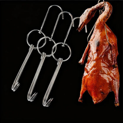 Stainless Steel Double Meat Hook for Poultry, Duck, Bacon and Ham, 6 Sizes