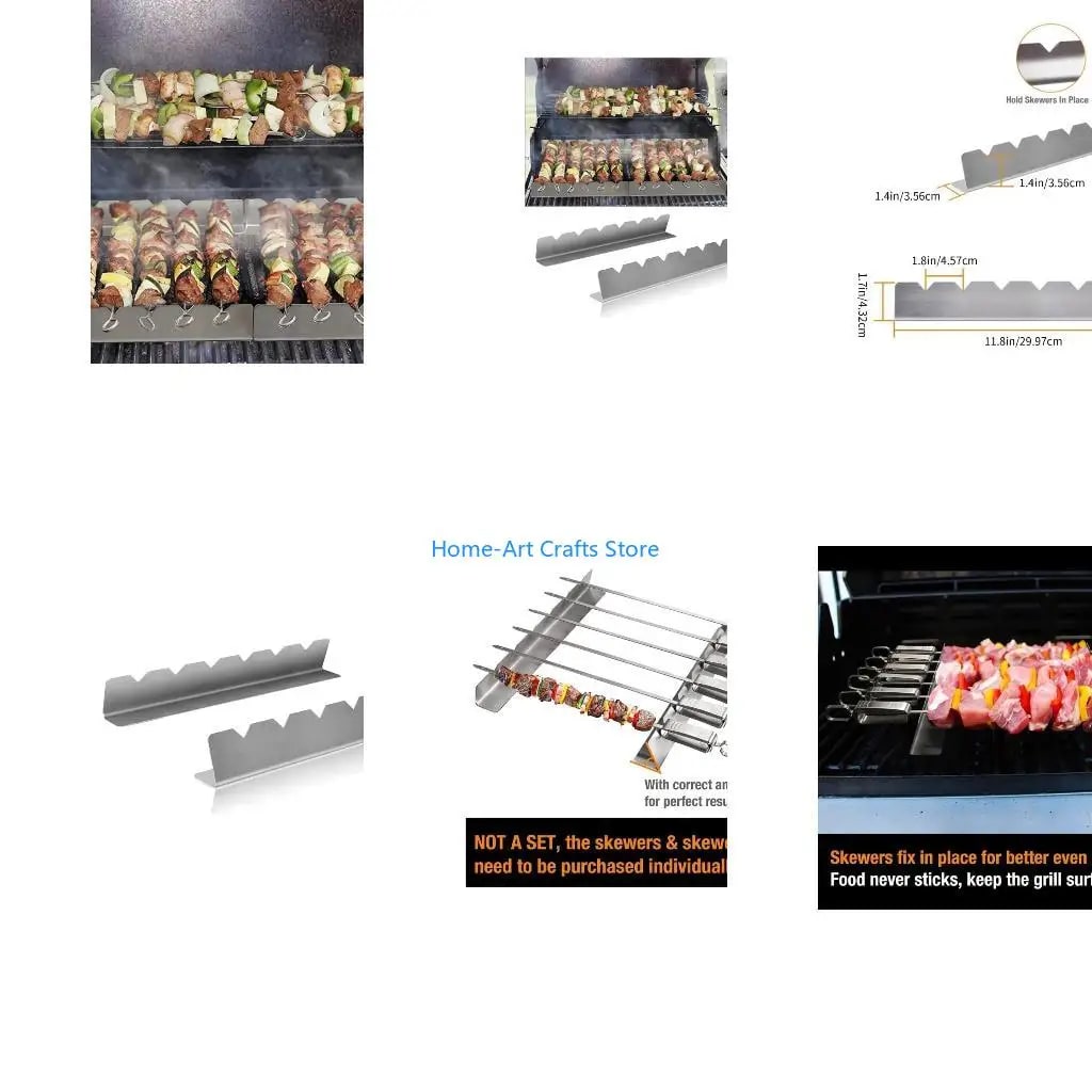 Stainless Steel Kebab Skewer Rack Holder, 2 Pack, 29.97cm BBQ Grill Stand