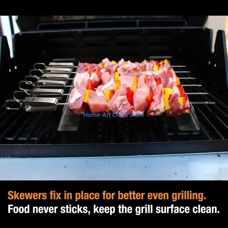 Stainless Steel Kebab Skewer Rack Holder, 2 Pack, 29.97cm BBQ Grill Stand