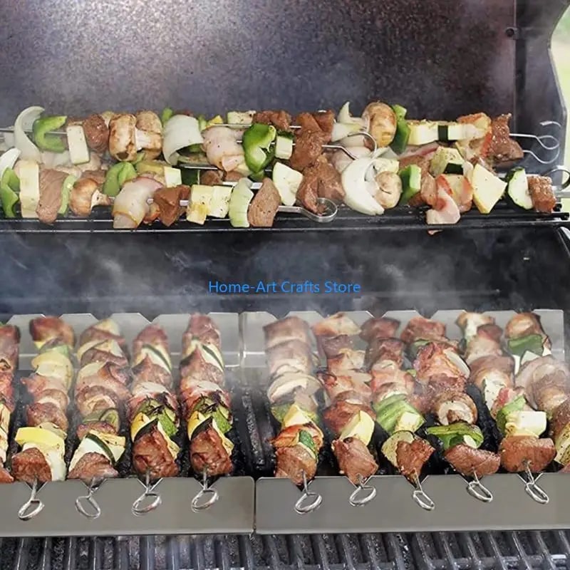 Stainless Steel Kebab Skewer Rack Holder, 2 Pack, 29.97cm BBQ Grill Stand