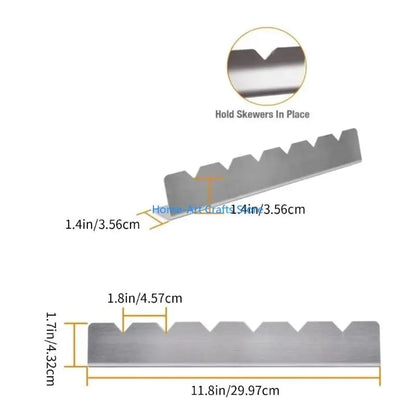Stainless Steel Kebab Skewer Rack Holder, 2 Pack, 29.97cm BBQ Grill Stand