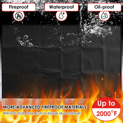 BBQ Under Grill Mat, Fireproof Fibreglass Protective Floor Mat, 3 Sizes