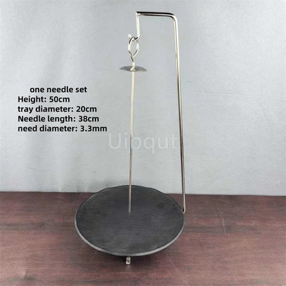 Metal Kebab Barbecue Rack with Skewer Stand and Serving Tray, B4131 - 11