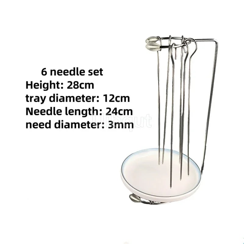 Metal Kebab Barbecue Rack with Skewer Stand and Serving Tray, B4131 - 8
