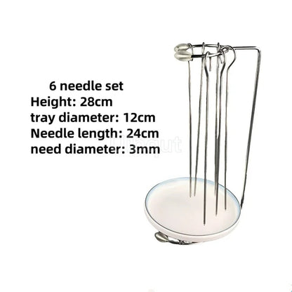 Metal Kebab Barbecue Rack with Skewer Stand and Serving Tray, B4131 - 8