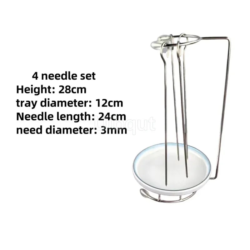Metal Kebab Barbecue Rack with Skewer Stand and Serving Tray, B4131 - 6