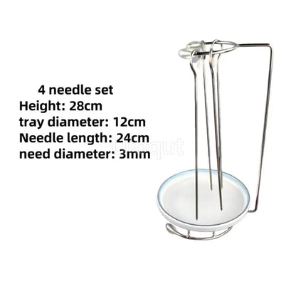 Metal Kebab Barbecue Rack with Skewer Stand and Serving Tray, B4131 - 6