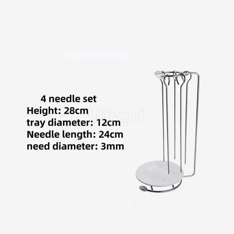 Metal Kebab Barbecue Rack with Skewer Stand and Serving Tray, B4131 - 2