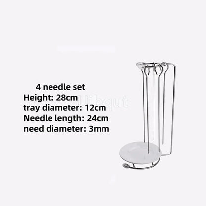 Metal Kebab Barbecue Rack with Skewer Stand and Serving Tray, B4131 - 2