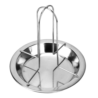 Stainless Steel Chicken Roasting Rack with 17 cm Plate for BBQ and Oven Cooking