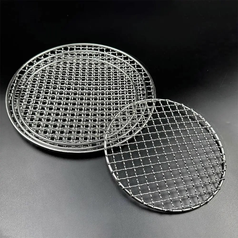 Round Stainless Steel Grill Rack, Reusable BBQ Cooking Mesh, 24-40cm