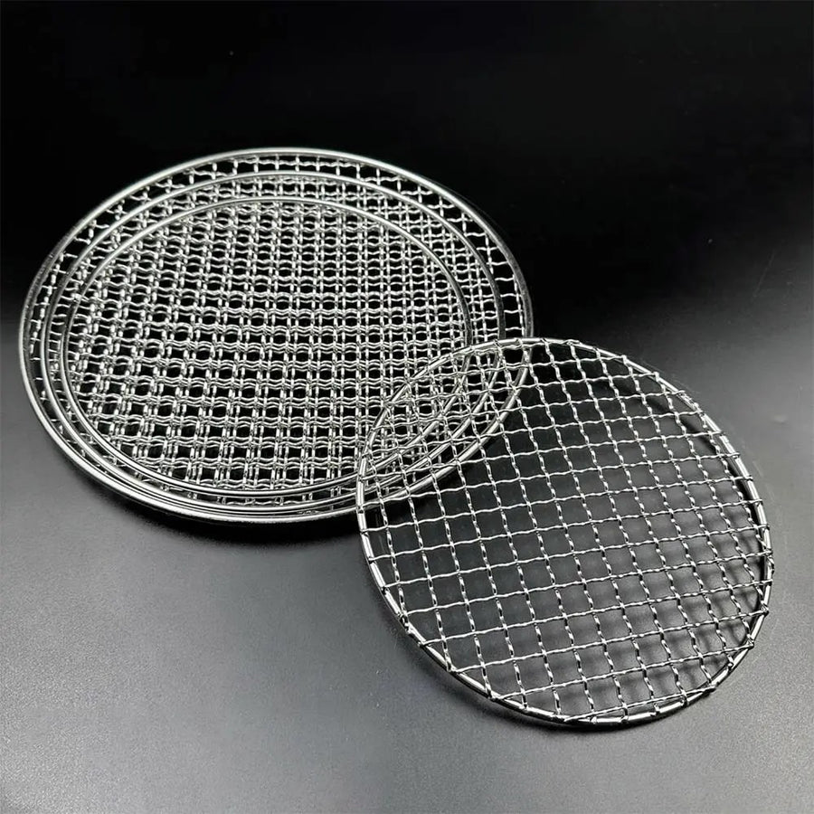 Round Stainless Steel Grill Rack, Reusable BBQ Cooking Mesh, 24-40cm