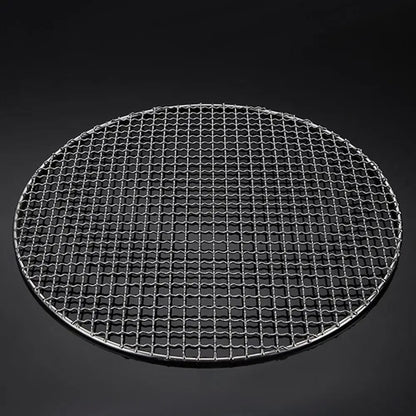 Round Stainless Steel Grill Rack, Reusable BBQ Cooking Mesh, 24-40cm