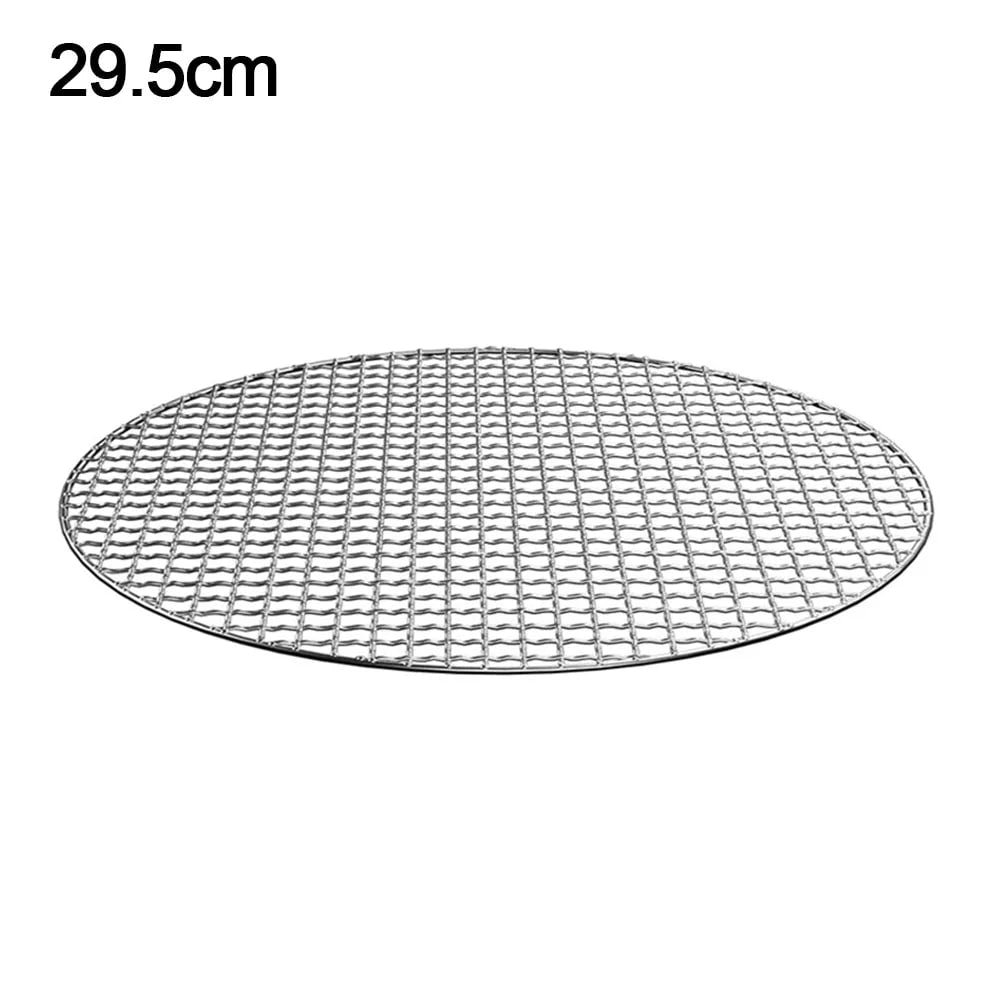 Round Stainless Steel Grill Rack, Reusable BBQ Cooking Mesh, 24-40cm - 29.5cm
