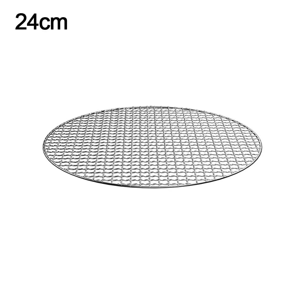 Round Stainless Steel Grill Rack, Reusable BBQ Cooking Mesh, 24-40cm - 24cm