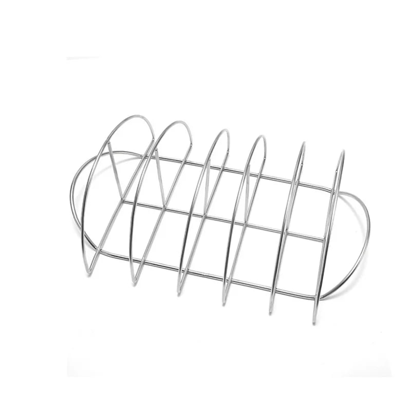 Stainless Steel Semicircular BBQ Grill Rack for Steak, Tomahawk and Lamb Chops, 37.4cm
