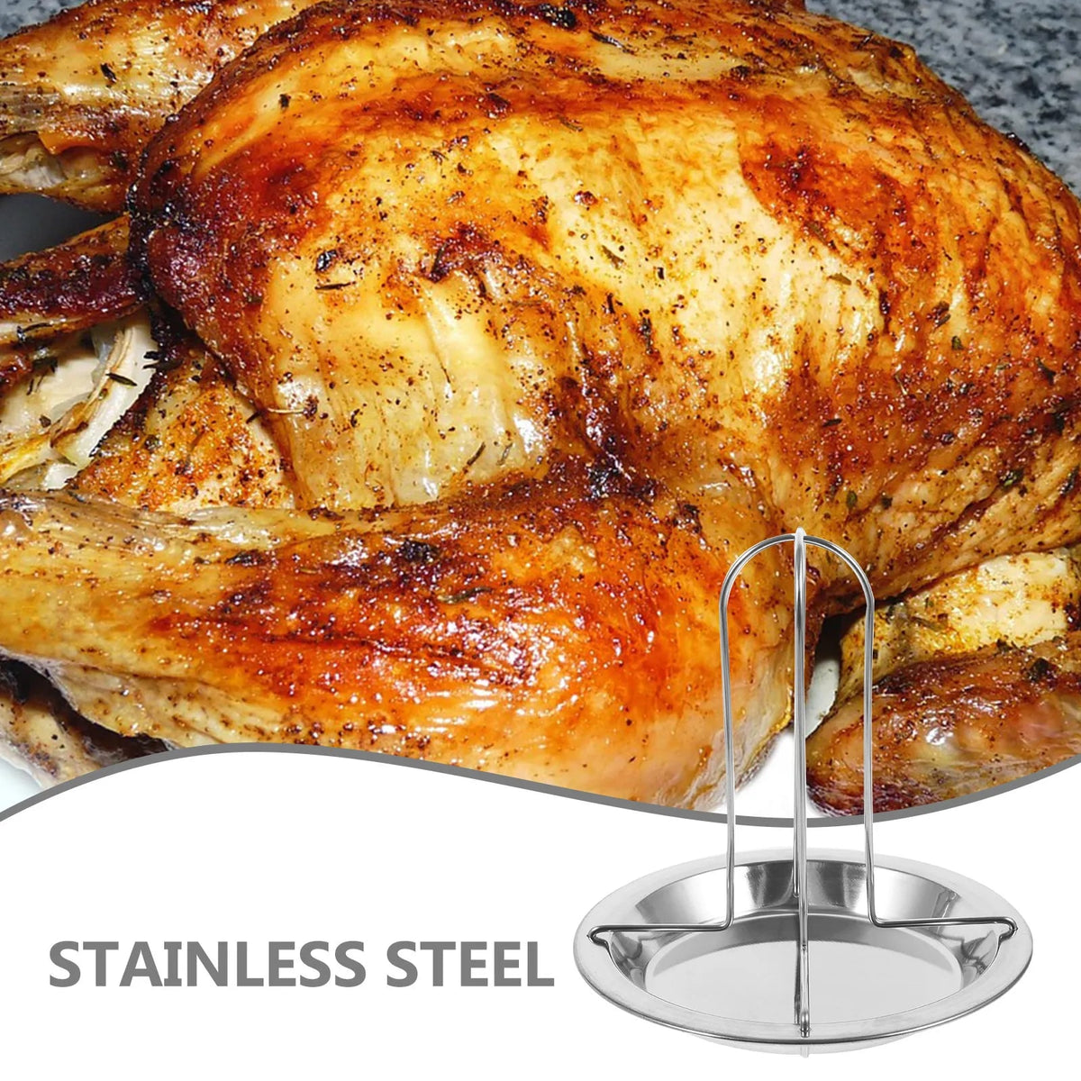 Chicken Grill Rack 19 x 19 x 17cm for Oven and Outdoor Barbecue Cooking