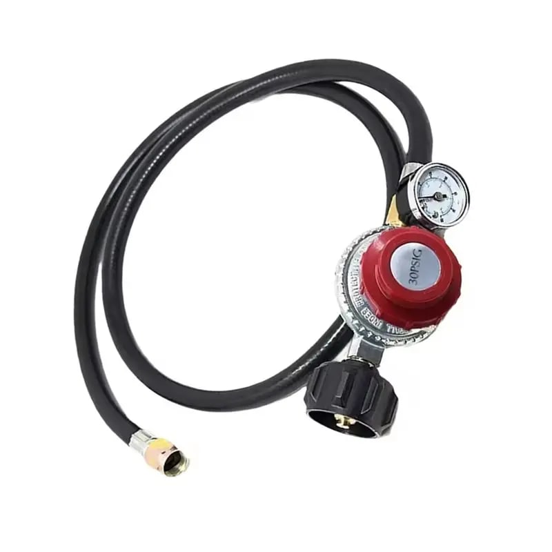 Propane Regulator with Gauge and 4ft Hose, Adjustable 0-30 PSI