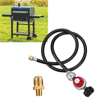 Propane Regulator with Gauge and 4ft Hose, Adjustable 0-30 PSI