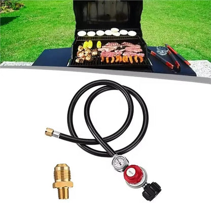 Propane Regulator with Gauge and 4ft Hose, Adjustable 0-30 PSI