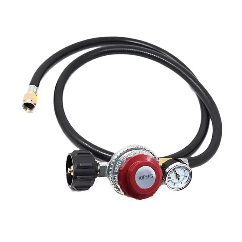 Propane Regulator with Gauge and 4ft Hose, Adjustable 0-30 PSI