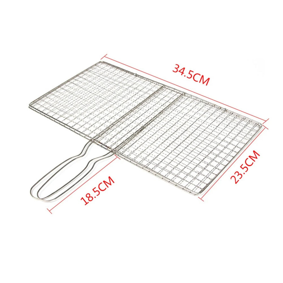 Stainless Steel BBQ Grilling Basket for Fish and Meat, Foldable, 24 x 35cm or 24 x 39cm