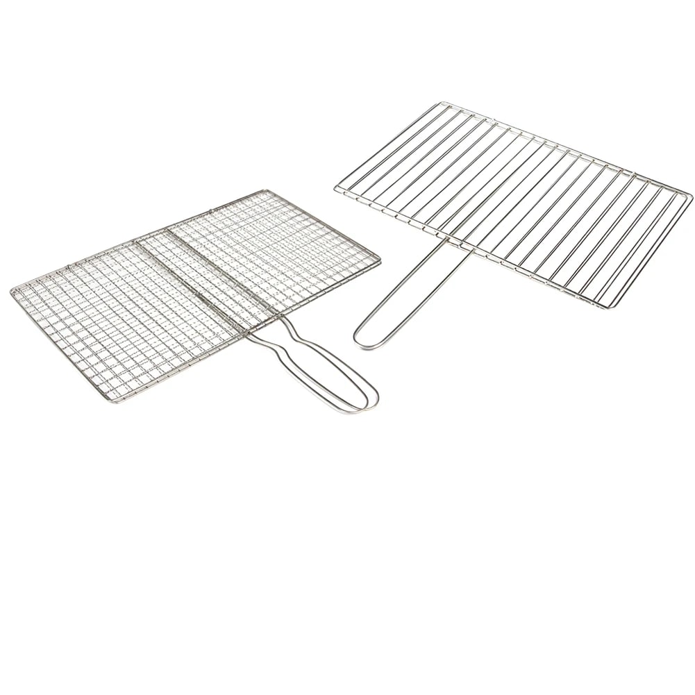 Stainless Steel BBQ Grilling Basket for Fish and Meat, Foldable, 24 x 35cm or 24 x 39cm