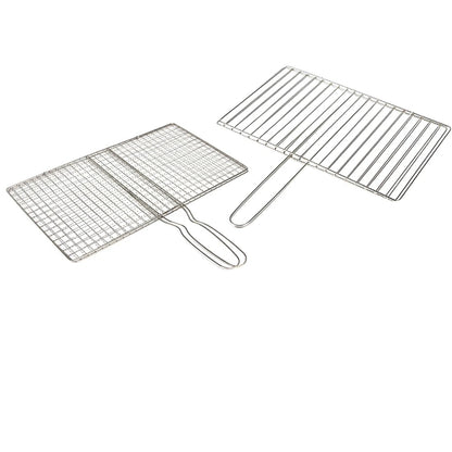 Stainless Steel BBQ Grilling Basket for Fish and Meat, Foldable, 24 x 35cm or 24 x 39cm