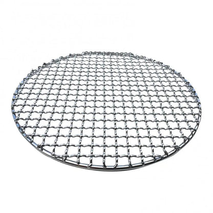 Round Metal BBQ Grill Mesh Pan, Non-Stick Barbecue Roasting Rack, 15-38cm - 24cm